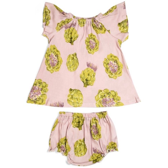 Artichoke Organic Cotton Dress & Bloomer Set 3-6 Months - Picture 2 of 6